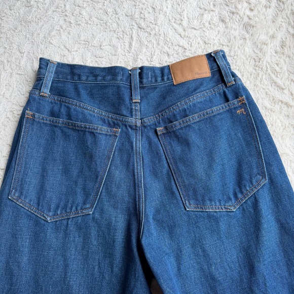 Madewell Baggy Straight Jeans Dark Worn Indigo wash cotton hemp NH643 26 - Picture 8 of 13